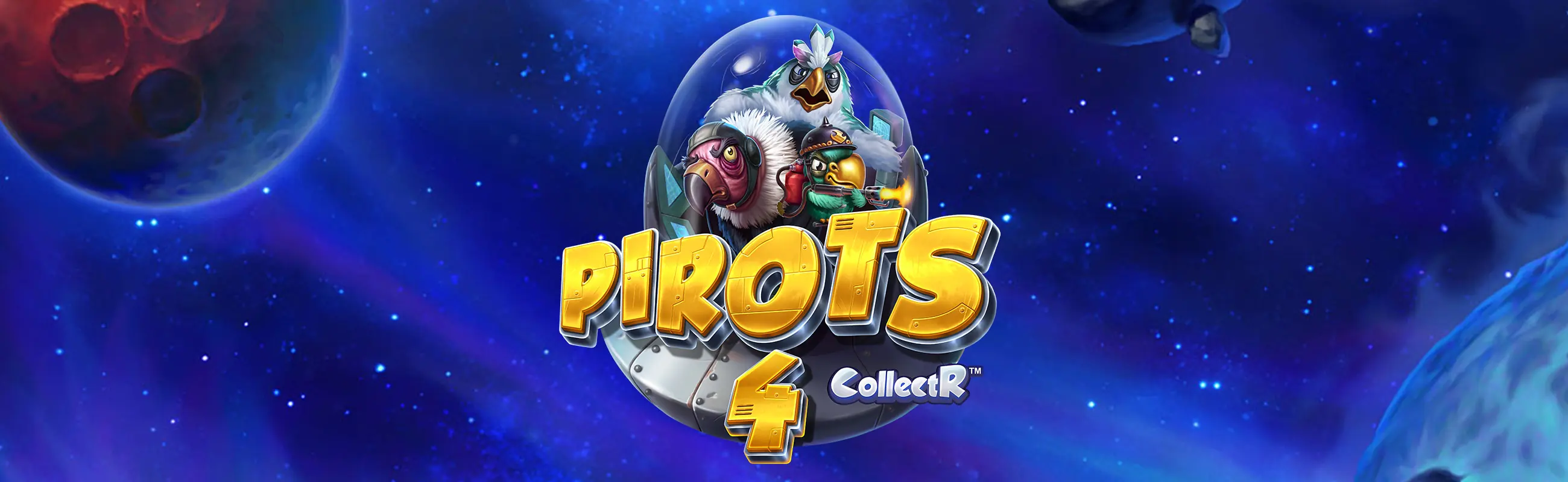 Pirots 4 promobanner met ruimtethema