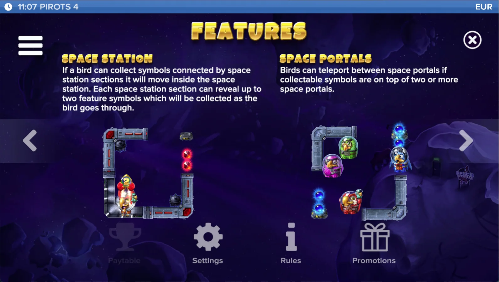 Pirots 4 Lost in Space paytable 6