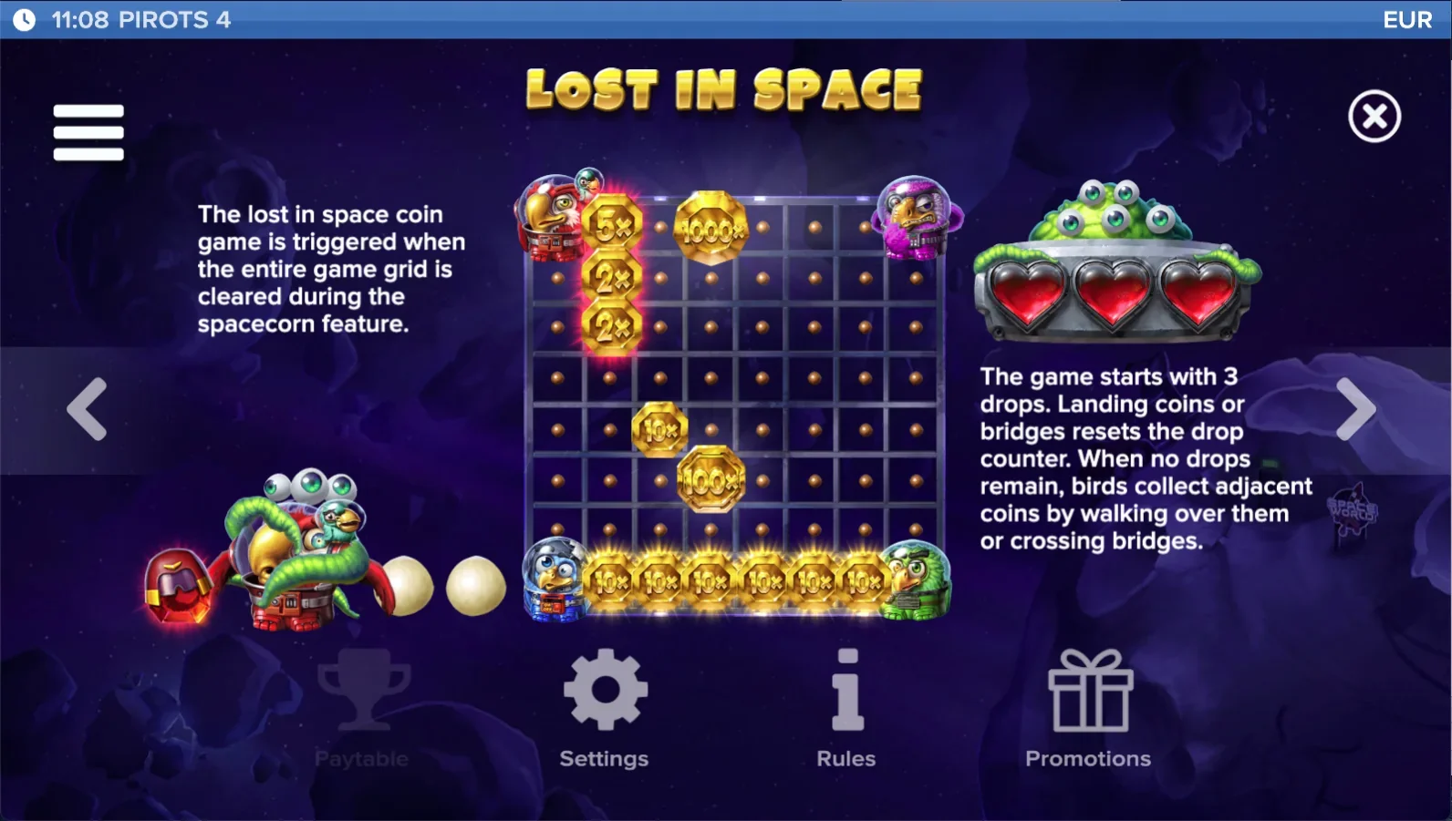 Pirots 4 Lost in Space paytable 7