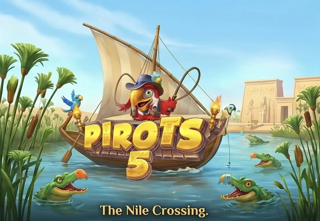 Pirots 5 The Nile Crossing met sticky krokodil-wilds
